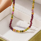 Collier Grenat Tourmaline Argent Plaqué Or – Bijou Énergétique - Biloria