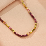 Collier Grenat Tourmaline Argent Plaqué Or – Bijou Énergétique - Biloria