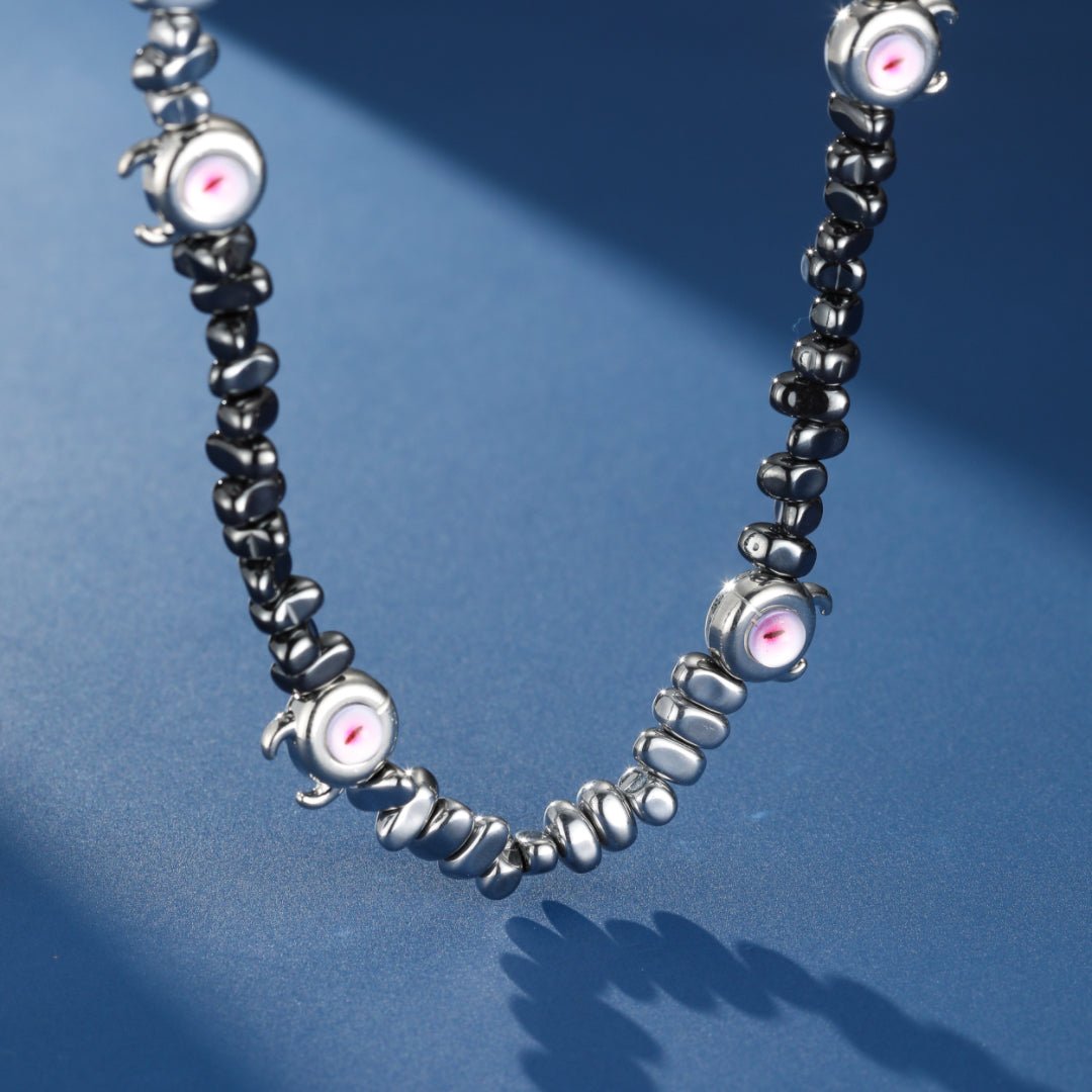 Collier Hématite et Acier Homme – Regard Sombre - Biloria