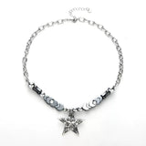 Collier Hématite Homme avec Pendentif Étoile Martelée - Biloria