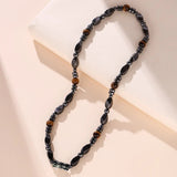 Collier Hématite Œil de Tigre Homme Force et Protection - Biloria