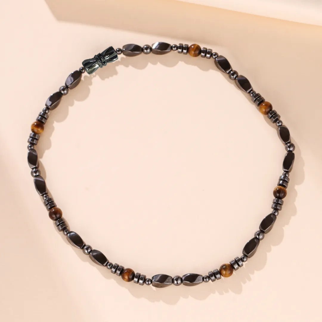 Collier Hématite Œil de Tigre Homme Force et Protection - Biloria