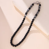 Collier Hématite Pierre de Lave Obsidienne pour Homme - Biloria