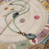 Collier Hippocampe Amazonite Lapis Lazuli Longue Chaîne Réglable - Biloria