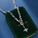 Collier Homme Hématite et Obsidienne – Pendentif Étoilé - Biloria