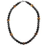 Collier Homme Hématite et Œil de Tigre – Bijou Force Minérale - Biloria
