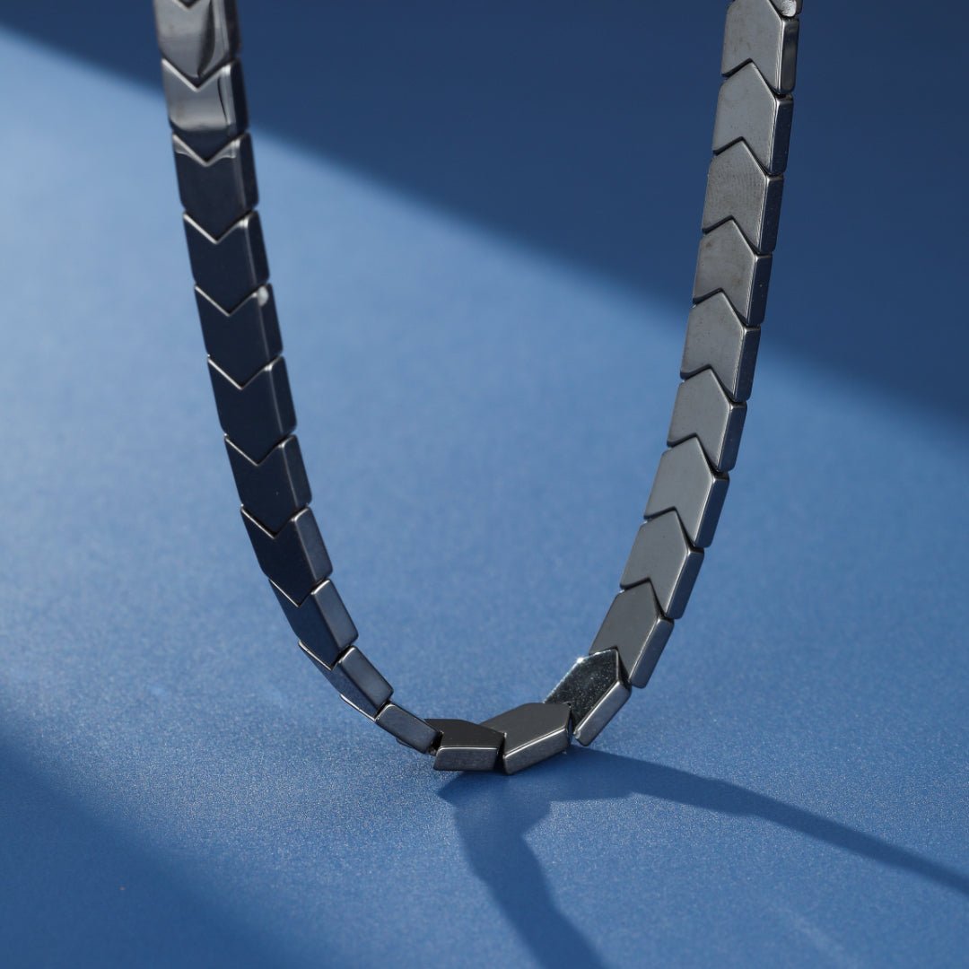 Collier Homme Hématite – Ligne Magnétique - Biloria
