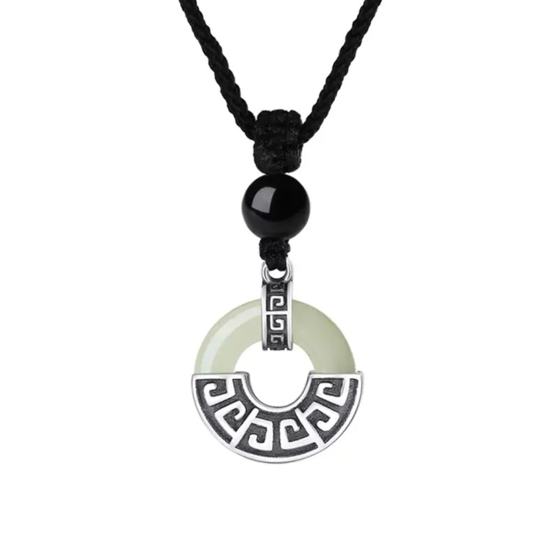 Collier Homme Jade Obsidienne Argent 925 - Biloria