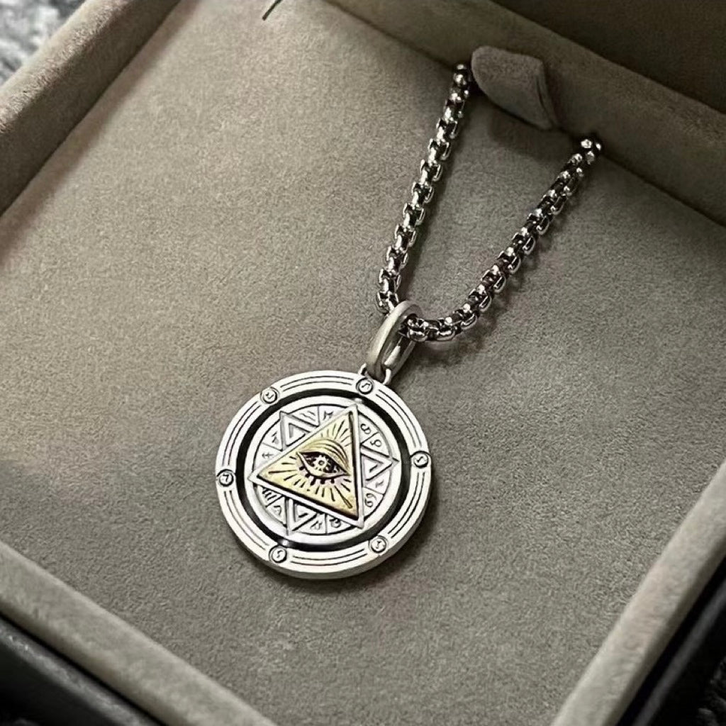 Collier Homme Rotatif Œil Oudjat Argent 925 - Biloria