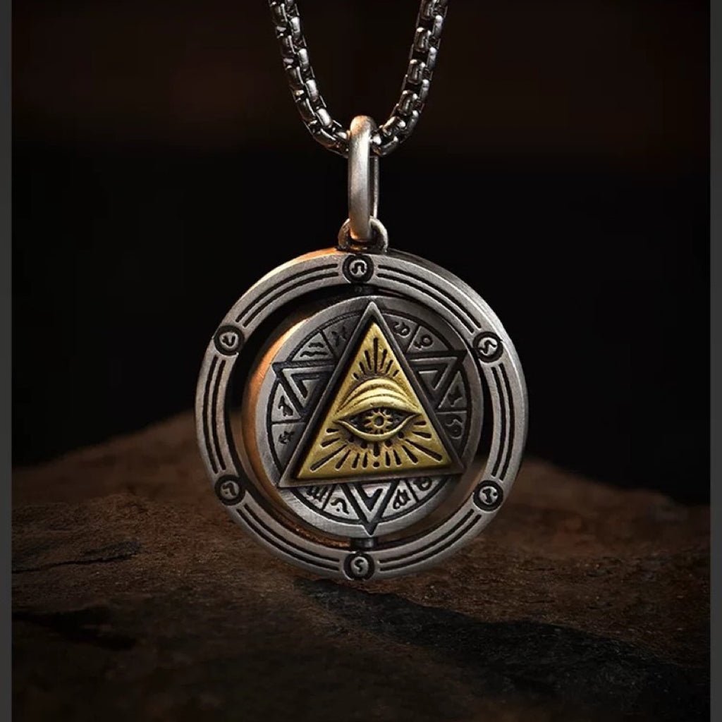 Collier Homme Rotatif Œil Oudjat Argent 925 - Biloria