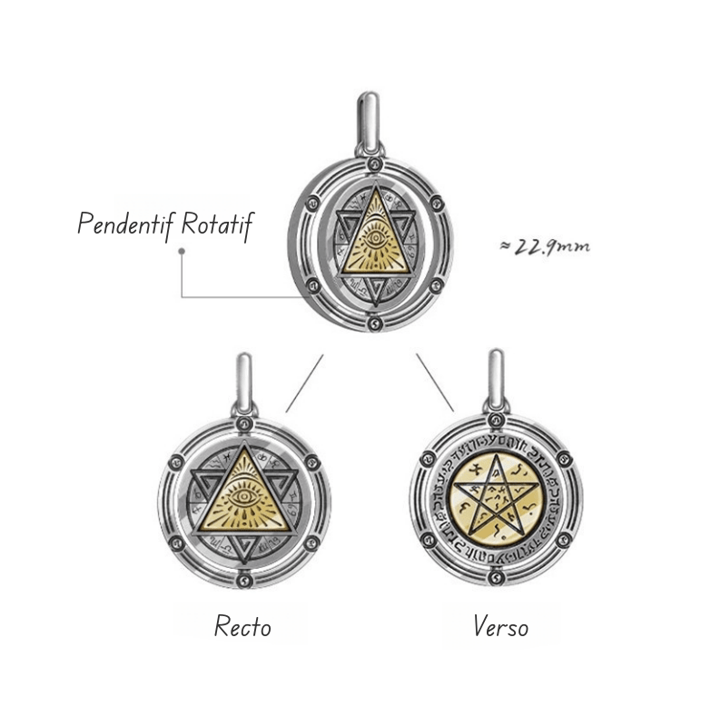 Collier Homme Rotatif Œil Oudjat Argent 925 - Biloria