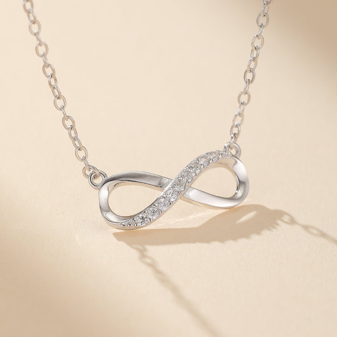 Collier Infini Argent 925 Zircons – Bijou Éternité Féminin - Biloria