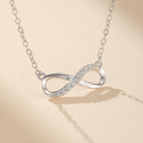 Collier Infini Argent 925 Zircons – Bijou Éternité Féminin - Biloria