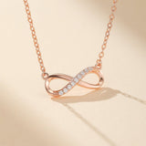 Collier Infini Argent 925 Zircons – Bijou Éternité Féminin - Biloria