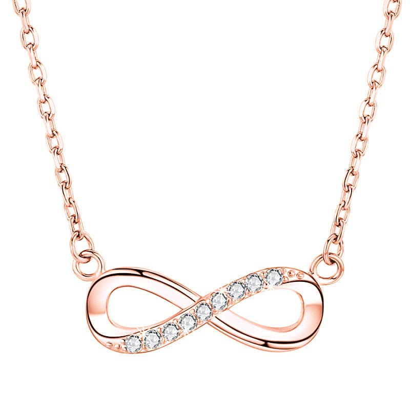 Collier Infini Argent 925 Zircons – Bijou Éternité Féminin - Biloria