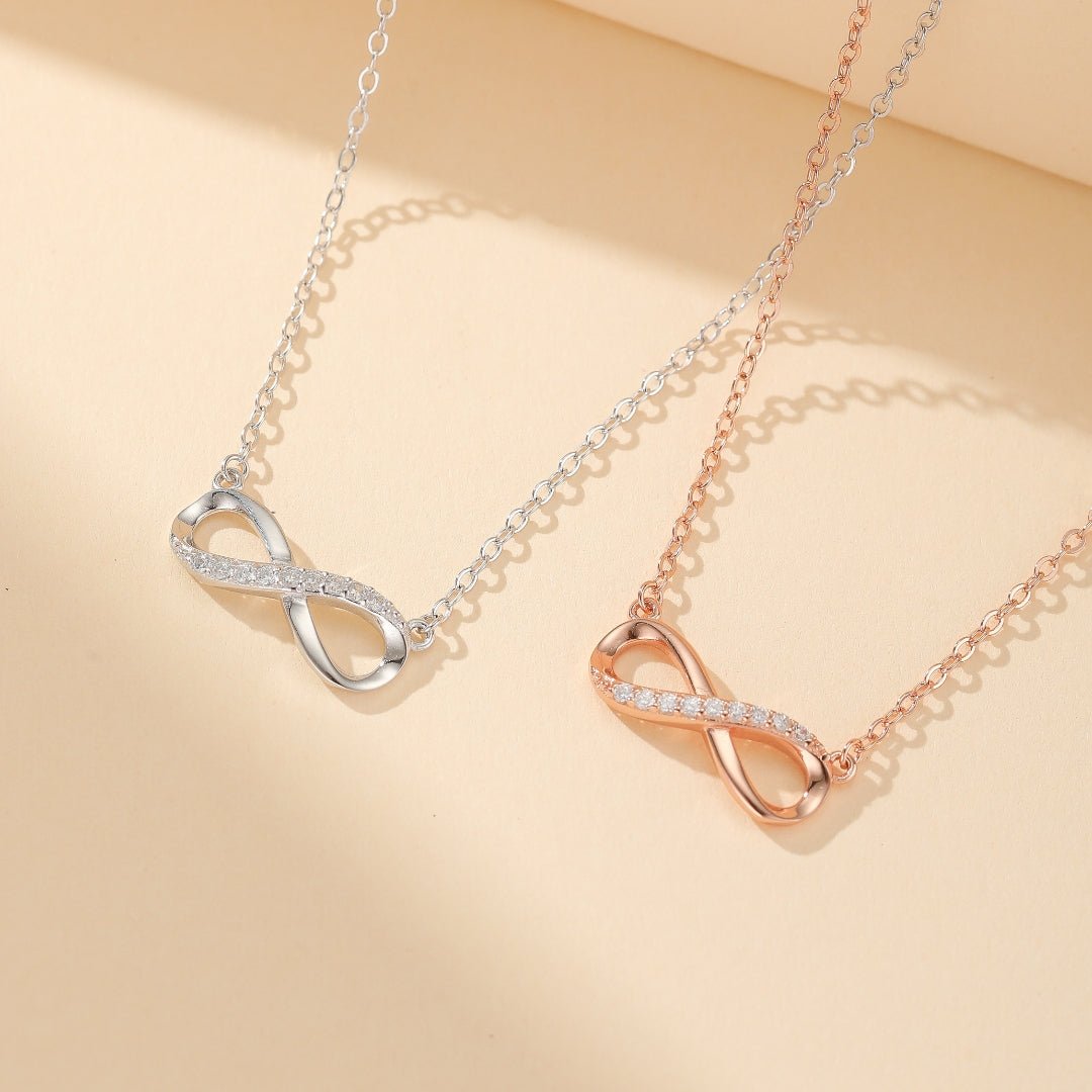 Collier Infini Argent 925 Zircons – Bijou Éternité Féminin - Biloria
