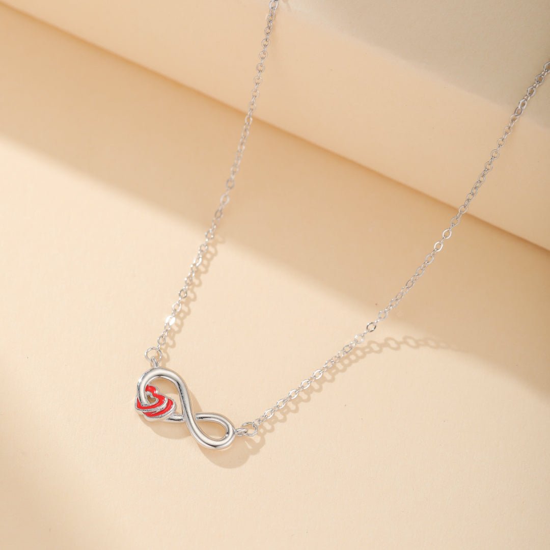 Collier Infini Cœur Éternel Argent 925 – Symbole d'Amour et Élégance - Biloria
