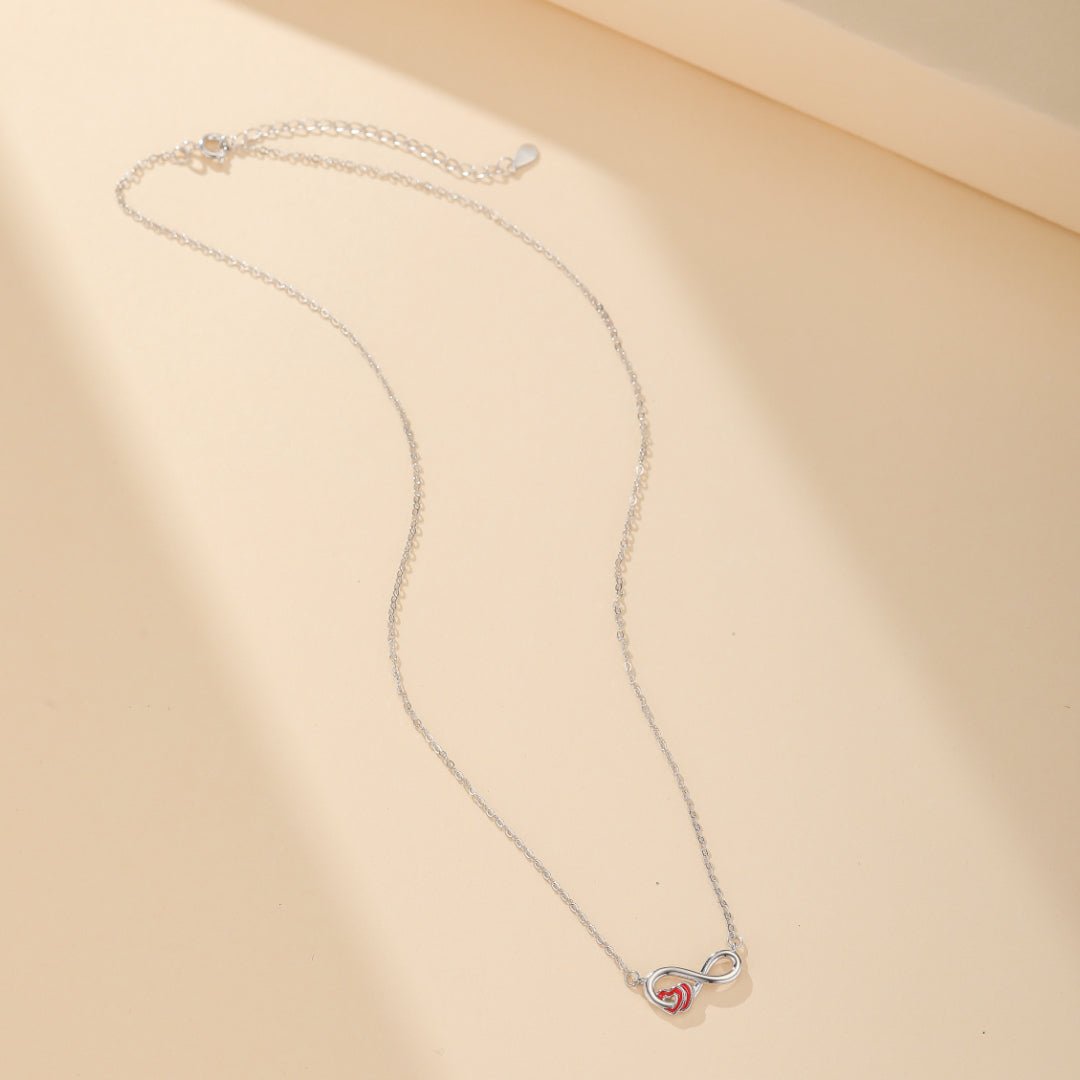 Collier Infini Cœur Éternel Argent 925 – Symbole d'Amour et Élégance - Biloria