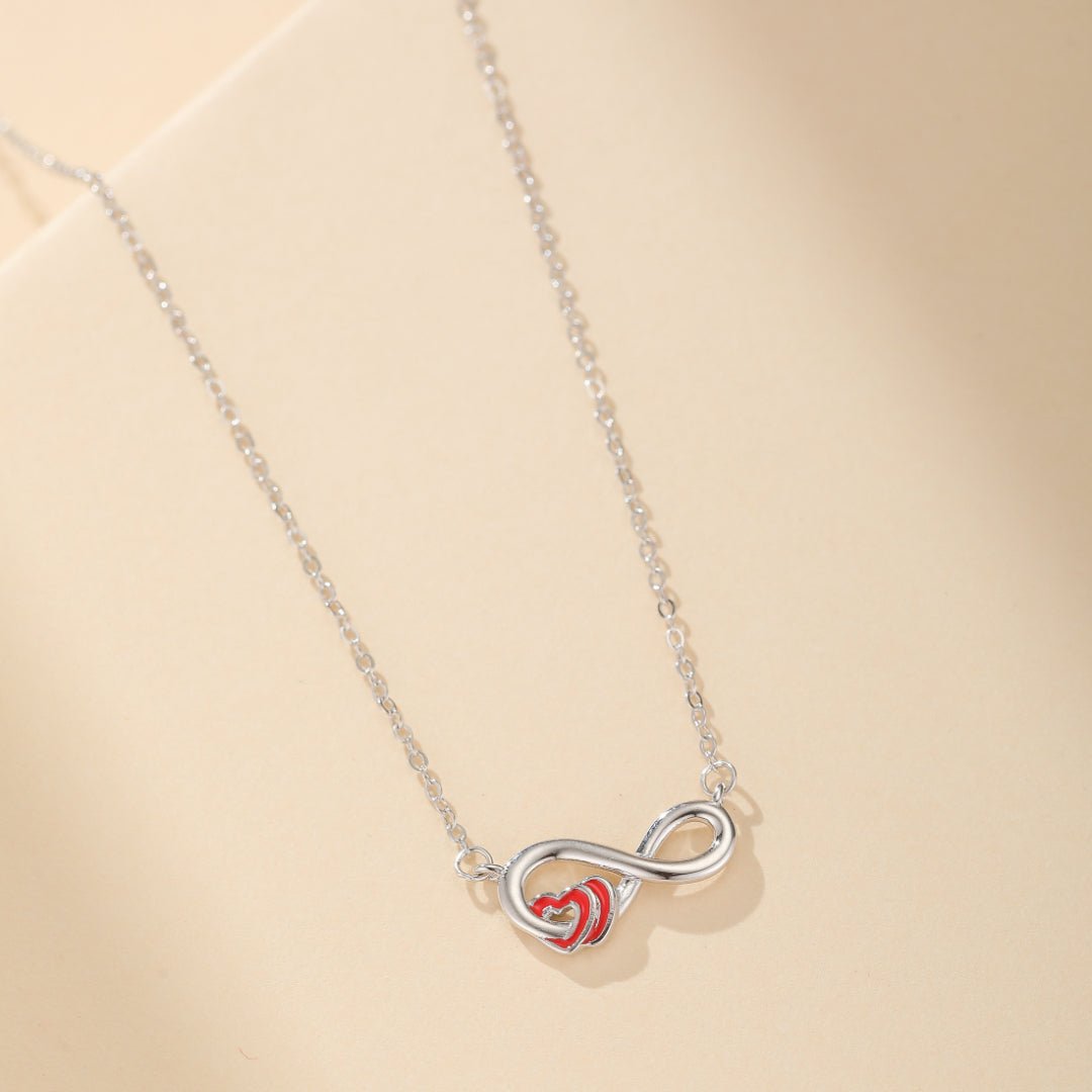 Collier Infini Cœur Éternel Argent 925 – Symbole d'Amour et Élégance - Biloria