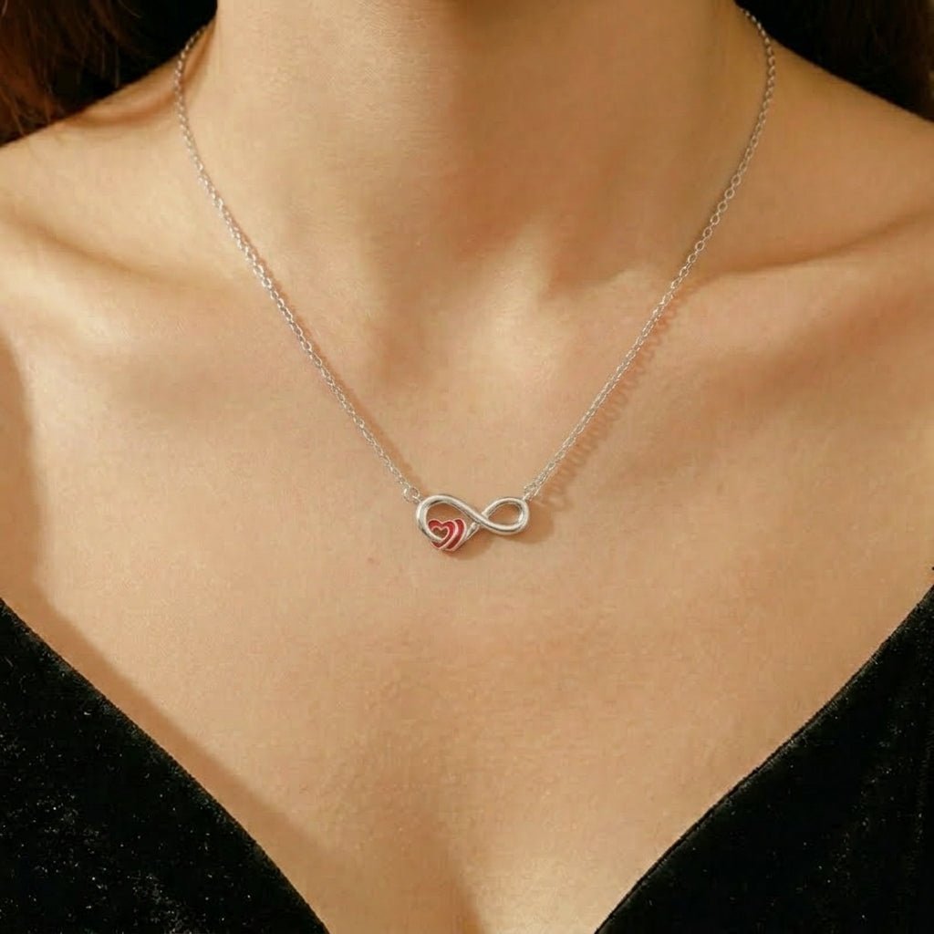 Collier Infini Cœur Éternel Argent 925 – Symbole d'Amour et Élégance - Biloria