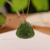 Collier Jade Bouddha Or 18K Porte-Bonheur Bureau - Biloria