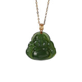 Collier Jade Bouddha Or 18K Porte-Bonheur Bureau - Biloria
