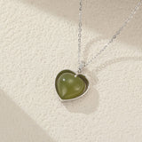 Collier Jade Cœur d'Éveil - Argent 925 | Pierre Naturelle - Biloria