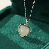 Collier Jade Cœur d'Éveil - Argent 925 | Pierre Naturelle - Biloria