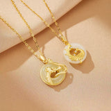 Collier Jade Couple Union Sacrée Argent Plaqué Or - Biloria