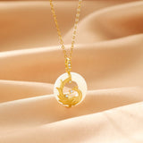 Collier Jade Couple Union Sacrée Argent Plaqué Or - Biloria