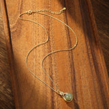 Collier Jade et symbole Infini en Argent plaqué Or - Biloria