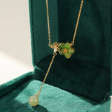 Collier Jade Fleur de Prunier – Argent Plaqué Or, Bijou Zen - Biloria