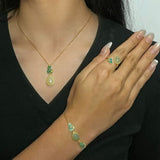 Collier Jade Goutte de Chance en Argent Plaqué Or - Biloria