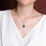 Collier Jade Goutte en Argent Plaqué Or pour Harmonie et Équilibre - Biloria