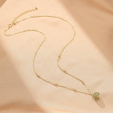Collier Jade Néphrite, Chaîne Dorée Réglable | Bijou Zen - Biloria