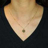 Collier Jade Néphrite, Chaîne Dorée Réglable | Bijou Zen - Biloria