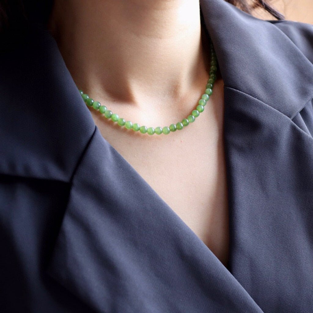 Collier Jade Petit Bonheur en Argent Plaqué Or – Élégance et Sérénité - Biloria