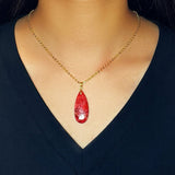 Collier Jaspe Rouge Goutte Or - Biloria