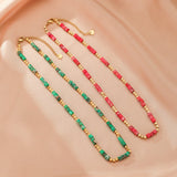 Collier Jaspe Vert Rouge – Bijou Déco Ethnique - Biloria