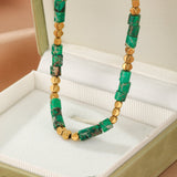 Collier Jaspe Vert Rouge – Bijou Déco Ethnique - Biloria