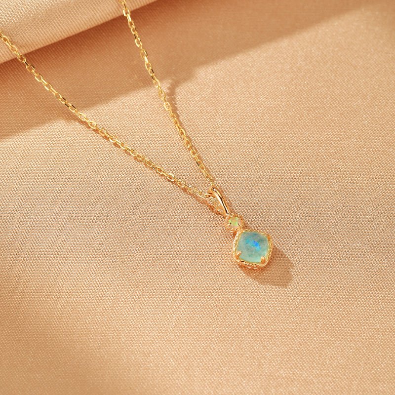 Collier Labradorite Amazonite – Bijou Argent Plaqué Or Protection - Biloria