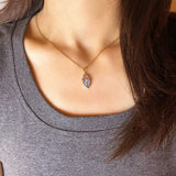Collier Labradorite Apaisement Cosmique Argent Plaqué Or - Biloria