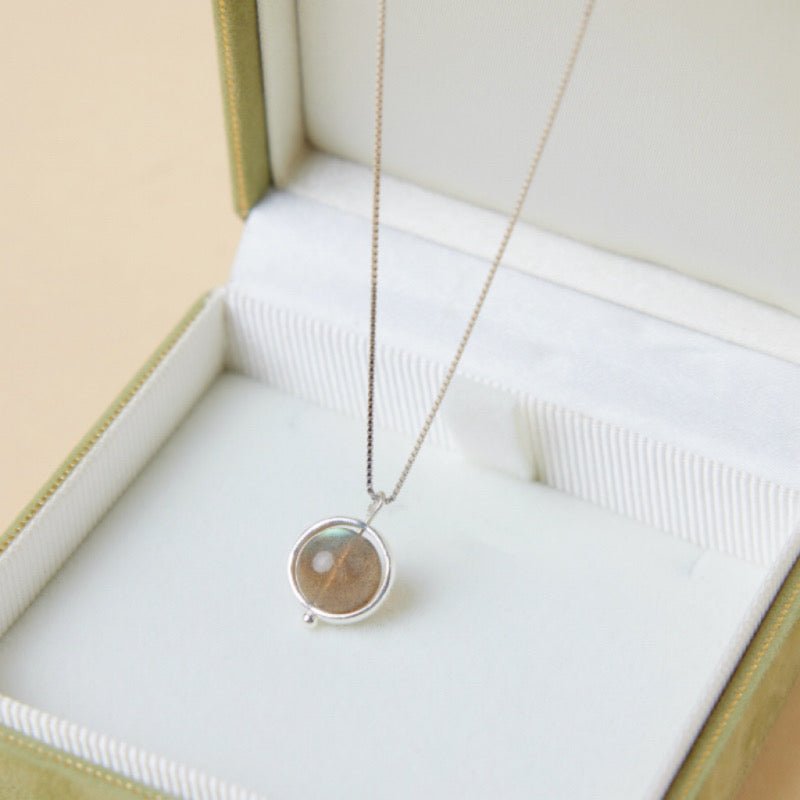 Collier Labradorite Argent 8 mm Protection Intuition - Biloria
