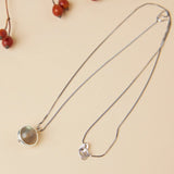 Collier Labradorite Argent 8 mm Protection Intuition - Biloria