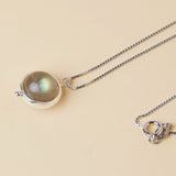 Collier Labradorite Argent 8 mm Protection Intuition - Biloria