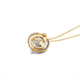 Collier Labradorite avec Pendentif Planète, Argent Plaqué Or 14k - Biloria
