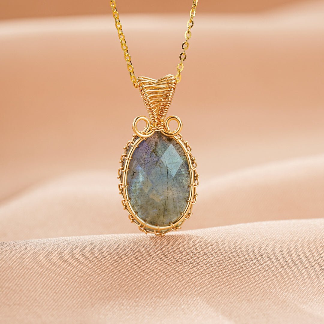 Collier Labradorite Femme – Bijou Protecteur Tissé Main - Biloria