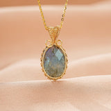 Collier Labradorite Femme – Bijou Protecteur Tissé Main - Biloria
