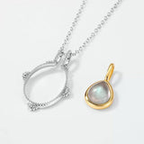 Collier Labradorite Halo Mystique Argent Plaqué Platine - Biloria
