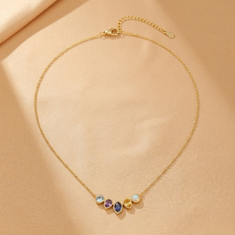 Collier Labradorite Topaze Iolite Améthyste – Argent Or 14K - Biloria